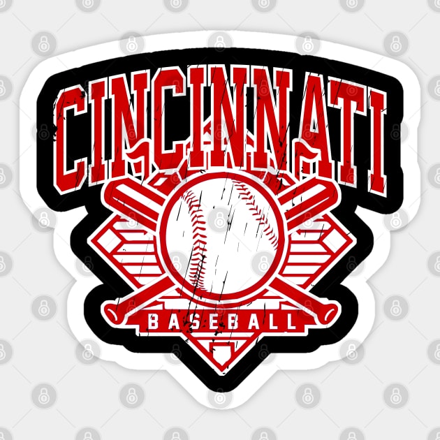 Vintage Cincinnati Baseball Sticker by funandgames